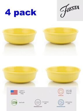 Fiesta 4-pack Ceramic Classic Rim Small Bowl 15 oz Sunflower Yellow